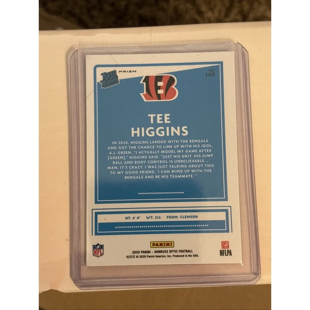 2020 Panini Donruss Optic - Rated Rookies Blue Scope Prizm #160 Tee Higgins (RC)